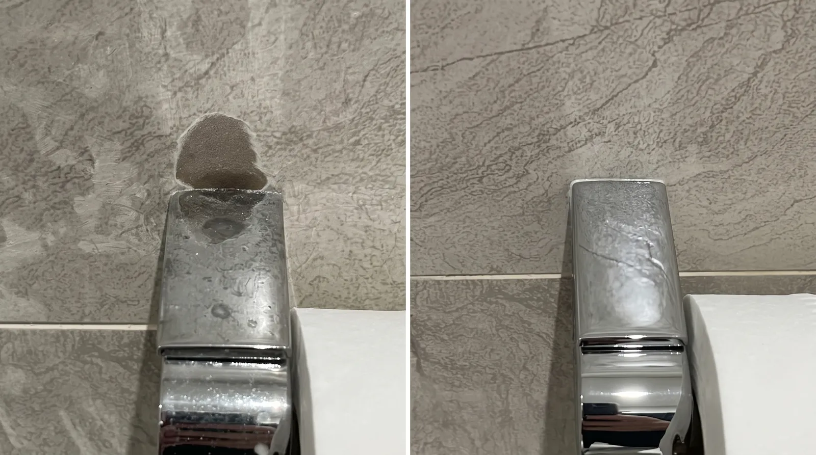 Banyo fayansı onarımı — öncesi ve sonrası